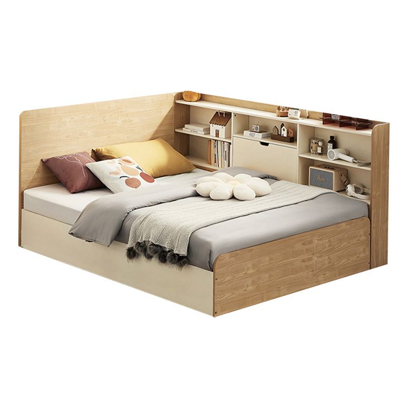 ノルディックナチュラルソリッドウッドベッド39.37 "H BookCaseには、ストレージ付きベッドフレームが含まれています