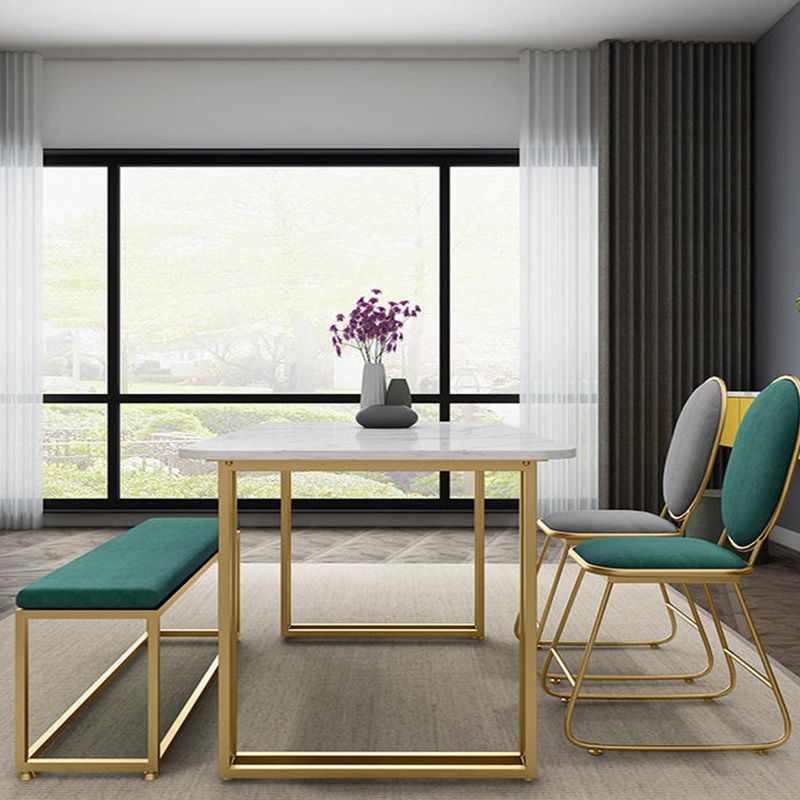 Rectangle Double Pedestal Dining Table Glam Faux Marble Table for Dining Room Clearhalo 'Dining Tables & Seating' 'Dining Tables' 'dining_table' 'furn' 'furn_dining_table' 'Furniture' 'Kitchen & Dining Furniture' 1200x1200_b93e177c-3681-475d-8392-632039300a77