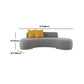 Contemporary Curved Sofa with Tight Back Standard Armless Sofa for Living Room