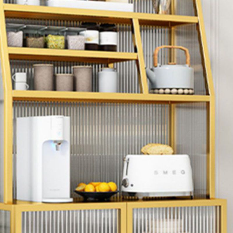 Server in vetro in metallo contemporaneo Server da pranzo con porte per sala da pranzo