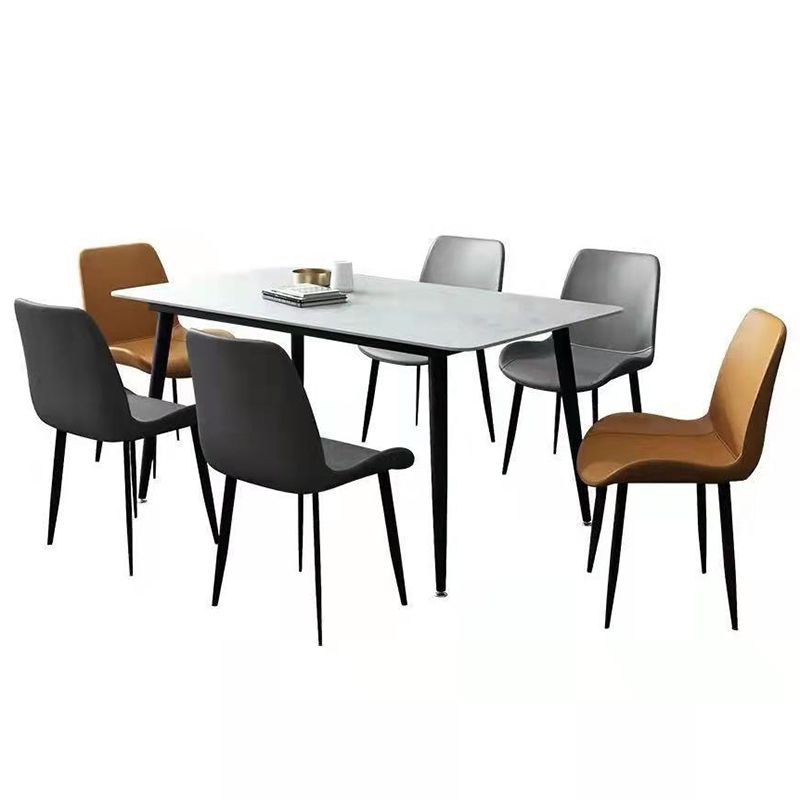 Tavolo da pranzo in pietra sinterizzato rettangolare tavolo da cucina industriale con 4 gambe