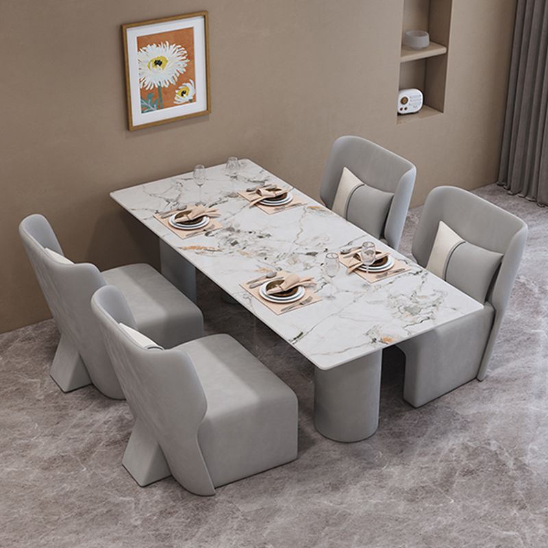 Contemporary Stone Furniture 1/5 Pcs Dining Room Table Set for Home Clearhalo 'Dining Room Sets' 'Dining Tables & Seating' 'dining_room_set' 'furn' 'furn_dining_room_set' 'Furniture' 'Kitchen & Dining Furniture' 1200x1200_b946df49-66cf-4de4-b590-a5337b7540a2