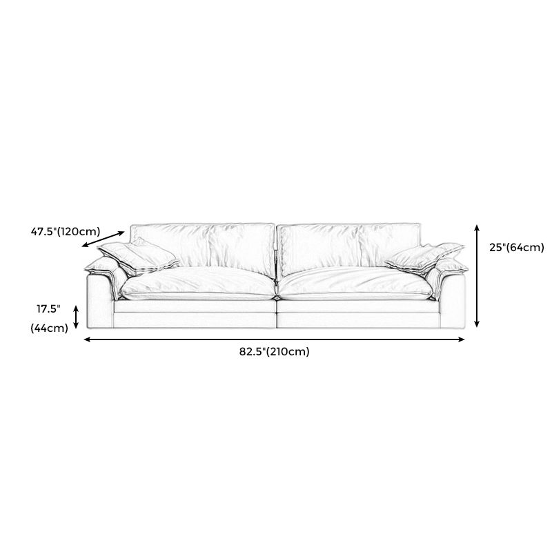 Grey Contemporary Faux Leather Pillow Top Arm Sofa with Loose Back for Living Room Clearhalo 'furn' 'furn_sofas' 'Furniture' 'furniture_sofas' 'kitchen' 'kitchen_sofas' 'Living Room Furniture' 'Sofa' 'sofas' 1200x1200_b9493a27-231a-44d3-86fb-b21eda4e9522
