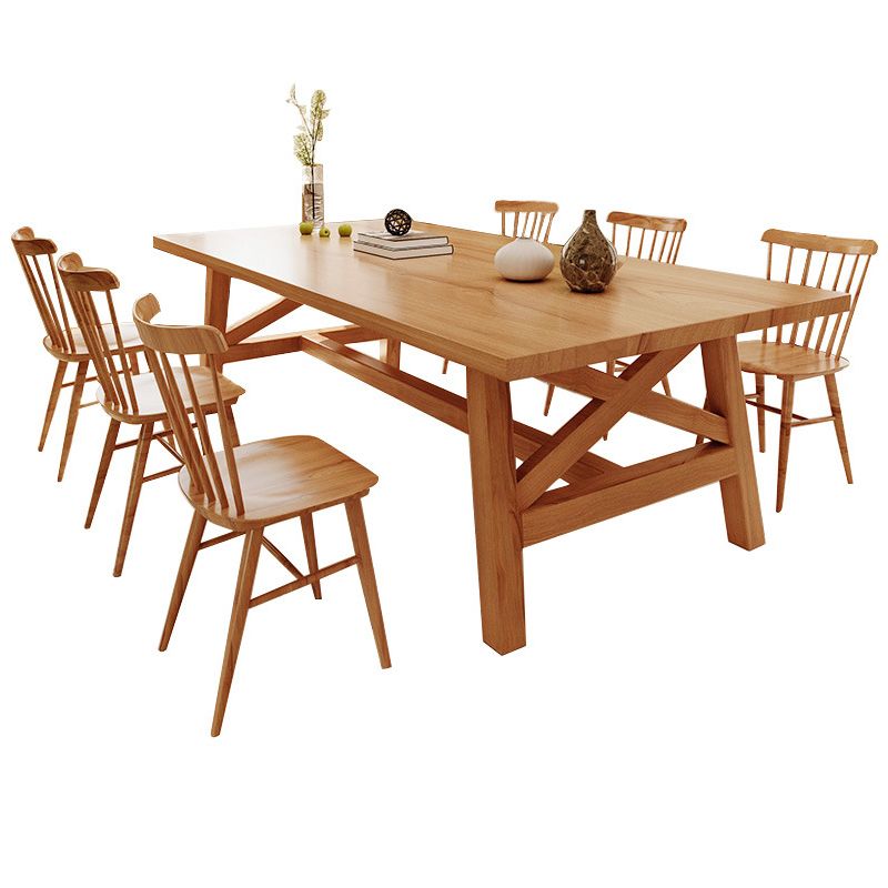 Rectangle Pine Solid Wood Table Modern Dining Table with Trestle Base for Restaurant Clearhalo ' dining_table' 'Dining Tables & Seating' 'Dining Tables' 'furn' 'furn_dining_table' 'Furniture' 'furniture_dining_table' 'Kitchen & Dining Furniture' 'kitchen&dining_furn' 'kitchen' 'kitchen_dining_table' 1200x1200_b949685e-87d7-40c9-8f6d-8632438d2e05