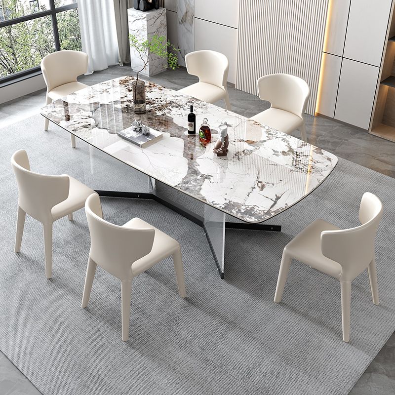Contemporary 1/4/5/6/7 Pieces Dining Set Trestle Table Table Set for Home Use Clearhalo 'Dining Room Sets' 'Dining Tables & Seating' 'dining_room_set' 'furn' 'furn_dining_room_set' 'Furniture' 'furniture_dining_room_set' 'Kitchen & Dining Furniture' 1200x1200_b94a0a93-c67c-4481-953e-0fa248819c98