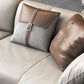 Canapé de bras top top canapé en cuir moderne avec oreillers en gris et brun
