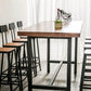 Mesa de bar de madera maciza marrón, mesa de comedor con base de caballete para cocina y sala de estar