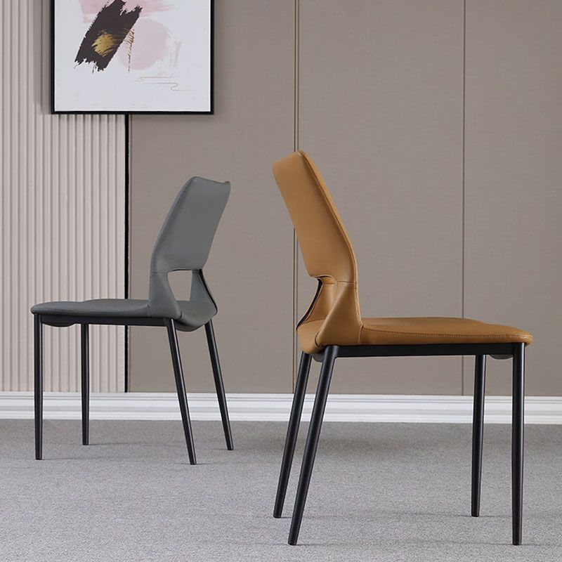 Industrial Style Open Back Dining Side Chair Leather Dining Chairs for Home Clearhalo ' kitchen&dining_furn' 'Dining Chairs' 'Dining Tables & Seating' 'dining_chair' 'furn' 'furn_dining_chair' 'Furniture' 'furniture_dining_chair' 'Kitchen & Dining Furniture' 'kitchen' 1200x1200_b94d0d7d-ba98-43b6-b9d7-0fc4948862bc