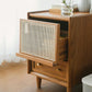 Wicker & Rattan Moderner Nachttisch Massivholz Aufbewahrung Nachttisch