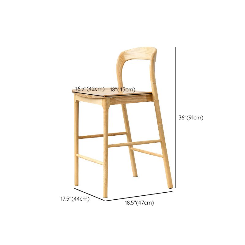 Industrial Style Counter Chair Solid Wood Footrest Counter Stool for Restaurant Clearhalo 'Bar Furniture' 'Bar Stools' 'bar_stools' 'furn' 'furn_bar_stools' 'Furniture' 'Kitchen & Dining Furniture' 1200x1200_b94fb401-67db-4e9f-a6a1-fb6ea875d9ca