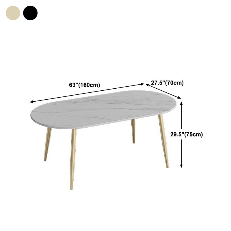 Modern Oval Dinette Table White Home Kitchen Dinner Stone Top 4-foot Resin Table Clearhalo 'Dining Tables & Seating' 'Dining Tables' 'dining_table' 'furn' 'furn_dining_table' 'Furniture' 'furniture_dining_table' 'Kitchen & Dining Furniture' 1200x1200_b94fce73-7e9a-43cf-a804-f4f851bf3ed8