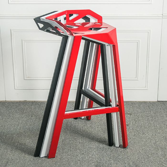 Modern Armless Backrest Counter Stool Iron Cafe Bar Stool with Seat Clearhalo 'Bar Furniture' 'Bar Stools' 'bar_stools' 'furn' 'furn_bar_stools' 'Furniture' 'furniture_bar_stools' 'Kitchen & Dining Furniture' 1200x1200_b950375e-940a-428f-a073-b25b880c3474