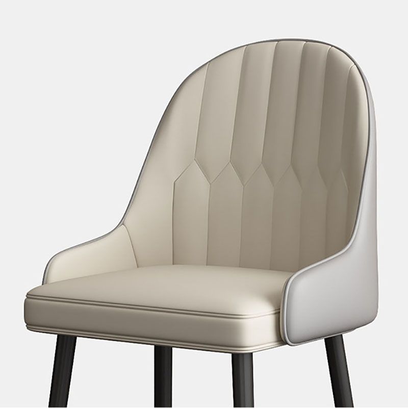 Scandinavian Solid Back Arm Chairs Leather Dining Side Chairs Clearhalo 'Dining Chairs' 'Dining Tables & Seating' 'dining_chair' 'furn' 'furn_dining_chair' 'Furniture' 'Kitchen & Dining Furniture' 1200x1200_b9505288-513f-43ae-8c14-b2e1f462467d