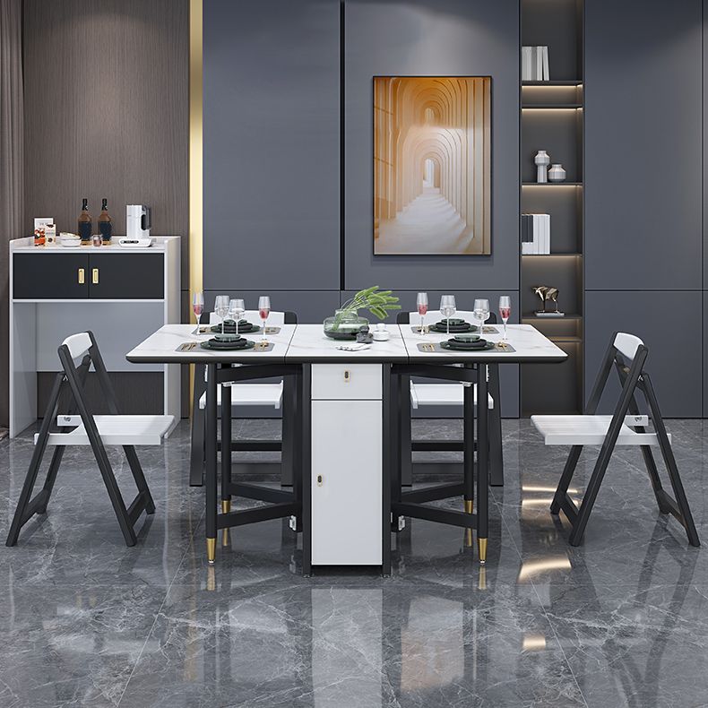 Solid Wood Contemporary Rectangular Table Glass Top Table with Drop Leaf Clearhalo 'Dining Tables & Seating' 'Dining Tables' 'dining_table' 'furn' 'furn_dining_table' 'Furniture' 'furniture_dining_table' 'Kitchen & Dining Furniture' 'kitchen' 'kitchen_dining_table' 1200x1200_b9505440-9d7b-4ed9-891a-cfe34379092f