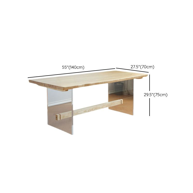 Mesa de comedor con caballete rectangular, mesa moderna de madera de pino para cocina