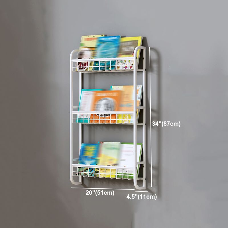 White Bookshelf Contemporary Style Wall Mounted Bookcase for Home Office Clearhalo 'Bookcases' 'furn' 'furn_bookcases' 'Furniture' 'furniture_bookcases' 'kitchen' 'kitchen_bookcases' 'Living Room Furniture' 'Office Furniture' 1200x1200_b9522098-8b24-4b13-93fc-febe79f0352d