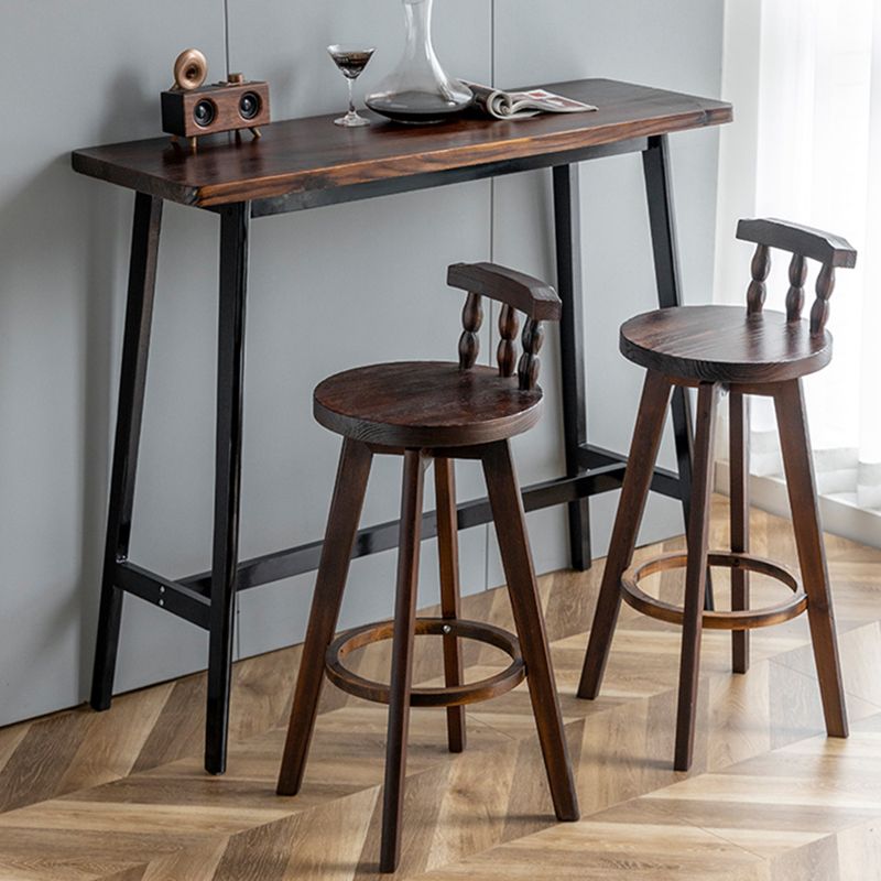 Matte Finish Wooden Rectangle Bar Table with Trestle for Living Room Clearhalo 'Bar Furniture' 'Bar Tables' 'bar_tables' 'furn' 'furn_bar_tables' 'Furniture' 'Kitchen & Dining Furniture' 1200x1200_b953d881-3008-4ee5-96bc-eb342fc9ec97