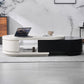 Table basse en bois ou table de bout abstraite avec 4 tiroirs de rangement
