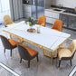Glam Sintered Stone Double Pedestal Table Home Rectangle Dining Table Clearhalo 'Dining Tables & Seating' 'Dining Tables' 'dining_table' 'furn' 'furn_dining_table' 'Furniture' 'furniture_dining_table' 'Kitchen & Dining Furniture' 'kitchen' 'kitchen_dining_table' 1200x1200_b954c004-d96c-445b-8da0-d690edb4821d