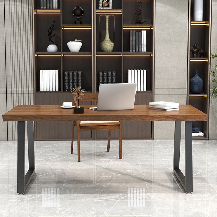 Contemporary Style Office Desk Solid Wood Brown Meeting Writing Desk Clearhalo 'furn' 'furn_office_desk' 'Furniture' 'furniture_office_desk' 'Office Desks' 'Office Furniture' 'office_desk' 1200x1200_b954d9ef-e8e5-404c-8714-741d779ada57