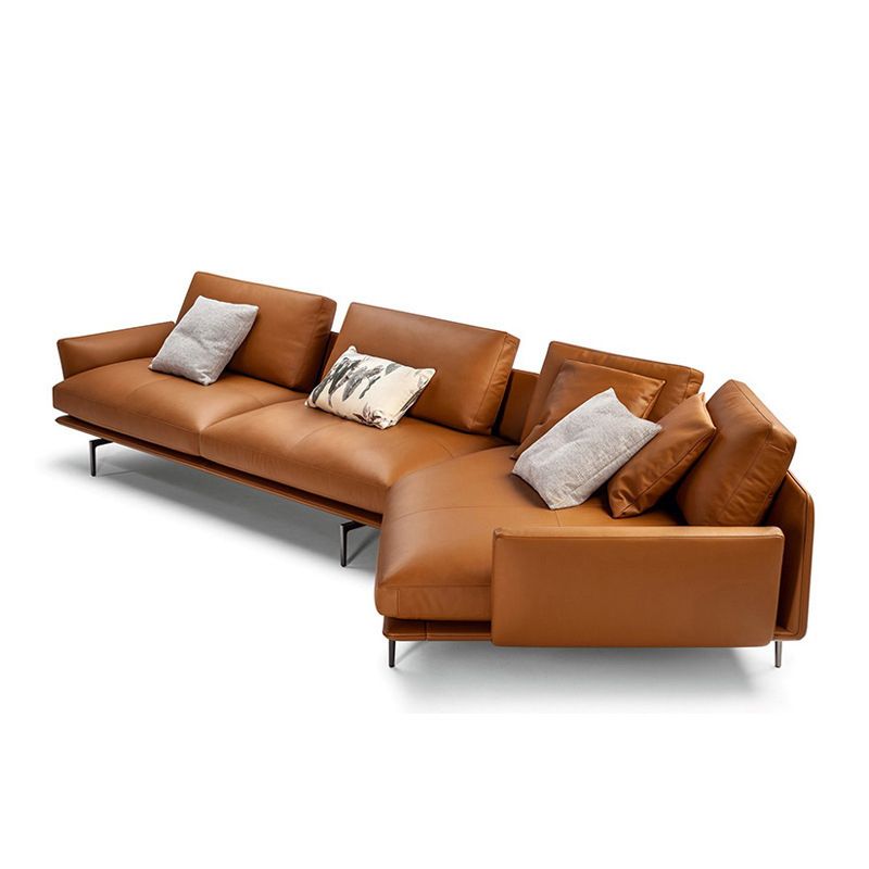 Tan Recessed Arm Sectionals Pillowed Back Cushions Corner Sofa Clearhalo 'furn' 'furn_sectionals' 'Furniture' 'furniture_sectionals' 'kitchen' 'kitchen_sectionals' 'Living Room Furniture' 'Sectionals' 1200x1200_b955285e-5879-496d-a24e-e148896f8585
