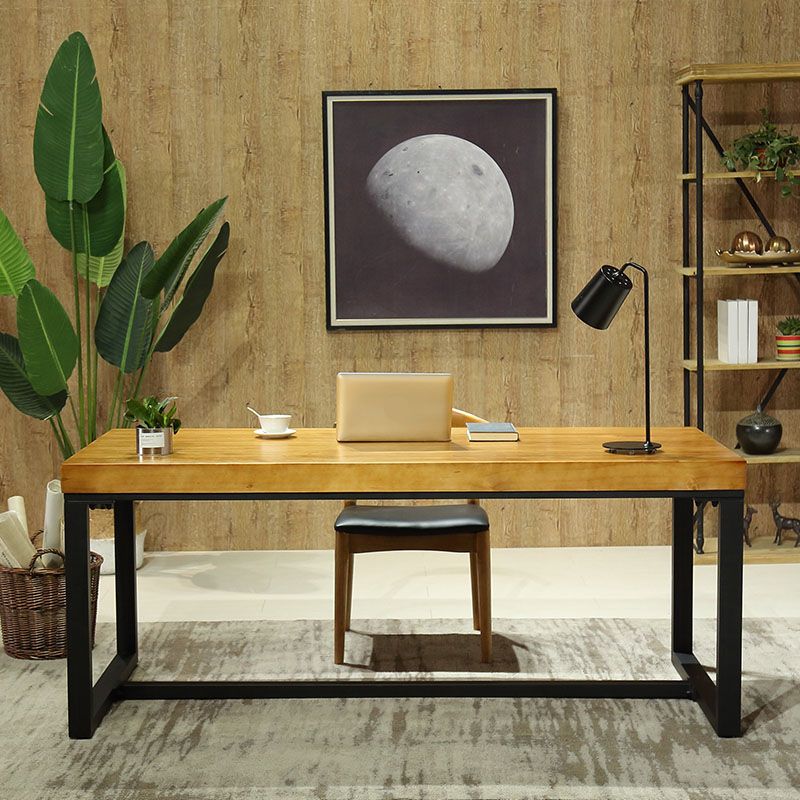 Modern Style Office Desk Solid Wood Trestle Home Writing Desk Clearhalo 'furn' 'furn_office_desk' 'Furniture' 'furniture_office_desk' 'Office Desks' 'Office Furniture' 'office_desk' 1200x1200_b955cb45-d612-44b2-8bc6-90bab426d218