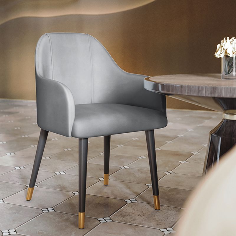 PU Leather Arm Chair Glam Style Dining Dining Arm Chair for Dining Room Clearhalo 'Dining Chairs' 'Dining Tables & Seating' 'dining_chair' 'furn' 'furn_dining_chair' 'Furniture' 'furniture_dining_chair' 'Kitchen & Dining Furniture' 1200x1200_b955f135-9ee4-4451-94cb-ee5e44f159f6