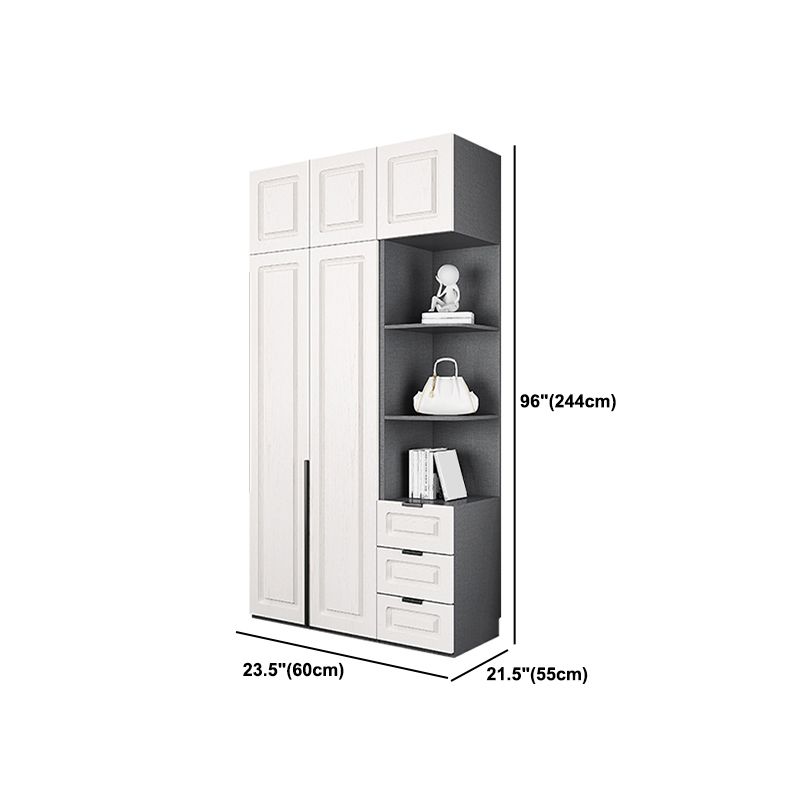 Modern Style Wooden Wardrobe Soft Close Door Wardrobe Closet with Drawer