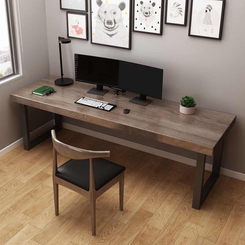 Contemporary Style Writing Desk Solid Wood Rectangular Home and Office Desk Clearhalo 'furn' 'furn_office_desk' 'Furniture' 'furniture_office_desk' 'Office Desks' 'Office Furniture' 'office_desk' 1200x1200_b9564ee0-143d-45a0-938c-6057c731b84e