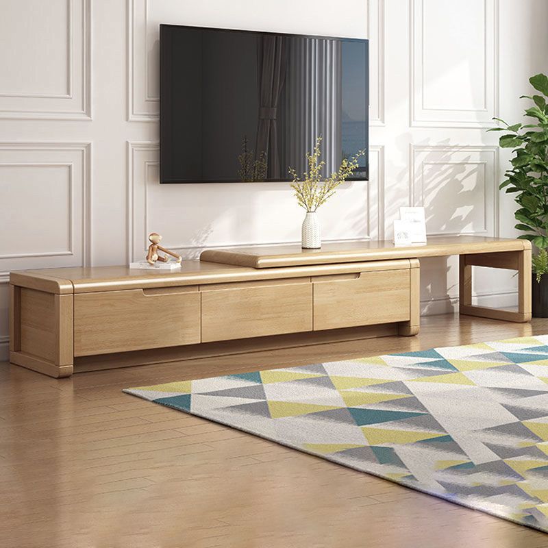Traditionelle Rubberwood Media Console Matte Finish Holz -TV -Medien stehen mit Schubladen