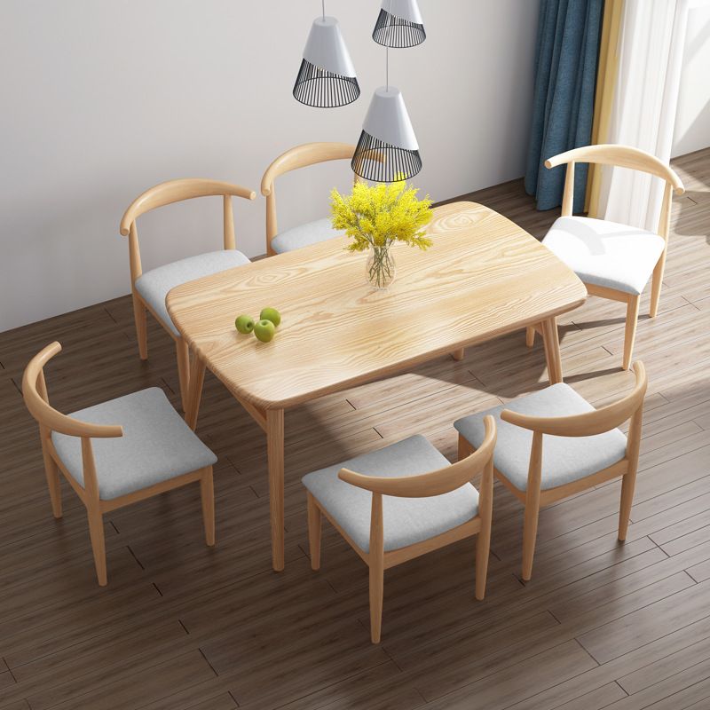 Light Wood Finish Table Modern Rectangle Dining Table for Home Clearhalo 'Dining Tables & Seating' 'Dining Tables' 'dining_table' 'furn' 'furn_dining_table' 'Furniture' 'Kitchen & Dining Furniture' 1200x1200_b9571d84-cb46-4983-8899-9d09bf885553