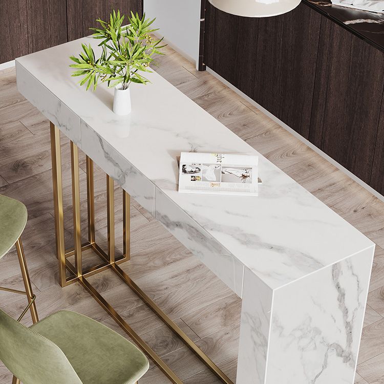 Nordic Rectangle Bar Counter Table Sintered Stone Dining Table for Kitchen Clearhalo 'Bar Furniture' 'Bar Tables' 'bar_tables' 'furn' 'furn_bar_tables' 'Furniture' 'furniture_bar_tables' 'Kitchen & Dining Furniture' 1200x1200_b958a0c4-247b-4d5b-9834-aa1056625e53