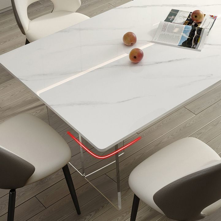 Modern Dining Set 1/4/5/7 Pcs Acrylic Pedestal Dining Table with Chairs Clearhalo 'Dining Room Sets' 'Dining Tables & Seating' 'dining_room_set' 'furn' 'furn_dining_room_set' 'Furniture' 'Kitchen & Dining Furniture' 1200x1200_b95a2911-1d11-4dca-81ee-7ff4fd50c432