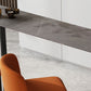 Modern Style Bar Table 42-inch Height Stone Top and Black Base Bistro Table Clearhalo 'Bar Furniture' 'Bar Tables' 'bar_tables' 'furn' 'furn_bar_tables' 'Furniture' 'furniture_bar_tables' 'Kitchen & Dining Furniture' 1200x1200_b95b03ad-a752-4dc5-a850-702d80a86acc