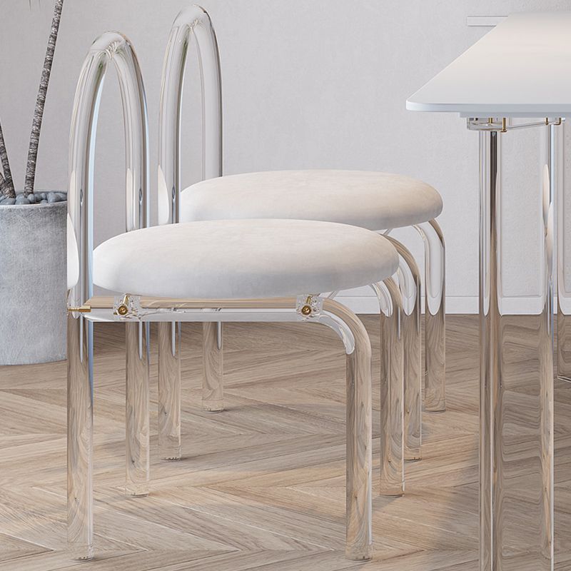 Set da pranzo in pietra bianca con sedie acriliche 1/2/5/7 PC set di dinette moderne