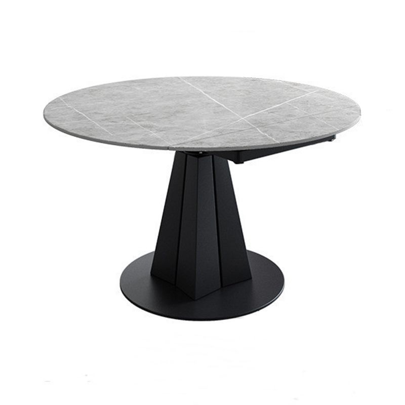 Moderne gesinterde stenen eettafel ronde tafel met metalen poten voor thuisgebruik