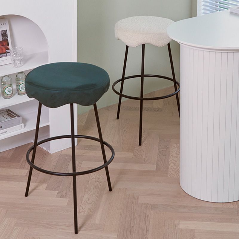 Contemporary Style Counter Stool Upholstered Bar-height Bar Stool with Metal Base Clearhalo 'Bar Furniture' 'Bar Stools' 'bar_stools' 'furn' 'furn_bar_stools' 'Furniture' 'Kitchen & Dining Furniture' 1200x1200_b95e779f-6721-455a-a889-b8018a553369