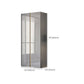Gabinete de almacenamiento gris alto en brillo gabinete moderno con puertas con bisagras