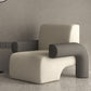 Moderne wollen blend accent fauteuil met strakke rug voor woonkamer