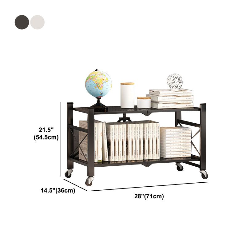 Modern Carbon Steel Bookcase with Folding Geometric Bookshelf for Any Room