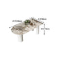 Stone Top Dining Table Traditional Luxury Dining Table with 3 Legs Base in White