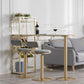 42-inch Height Bar Table Stone Glam Style Bistro Table with Storage Shelf Clearhalo 'Bar Furniture' 'Bar Tables' 'bar_tables' 'furn' 'furn_bar_tables' 'Furniture' 'Kitchen & Dining Furniture' 1200x1200_b9620e06-c3b8-4a93-bd15-d3cc678c7f87