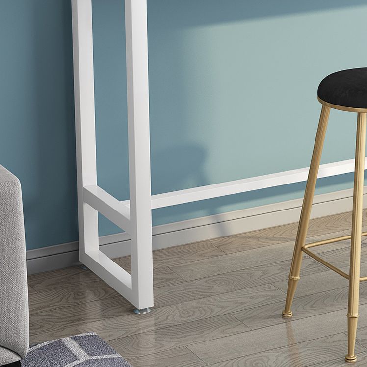 Table de comptoir de bar rectangulaire moderne Table de comptoir de bar en pierre avec pieds en métal