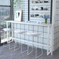 Glam Pub Table Rectangle Stone Bar Table with Trestle Base for Indoor Clearhalo 'Bar Furniture' 'Bar Tables' 'bar_tables' 'furn' 'furn_bar_tables' 'Furniture' 'Kitchen & Dining Furniture' 1200x1200_b962b49d-a362-4ebf-a2ed-e6f1de8643ea