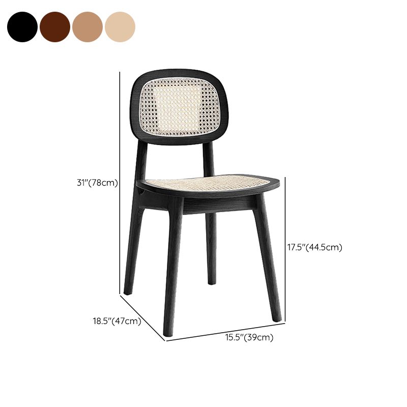 Traditional Style Dining Chair Solid Wood Cane Back Side Chair