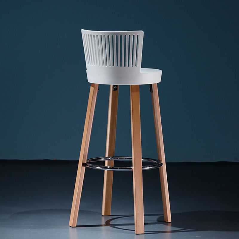 Modern Wooden Bar Stool 38" Height Backrest Armless Counter Stool with Plastic Cushion Clearhalo 'Bar Furniture' 'Bar Stools' 'bar_stools' 'furn' 'furn_bar_stools' 'Furniture' 'Kitchen & Dining Furniture' 1200x1200_b96458a6-63c5-4306-8863-1e076cb683ec
