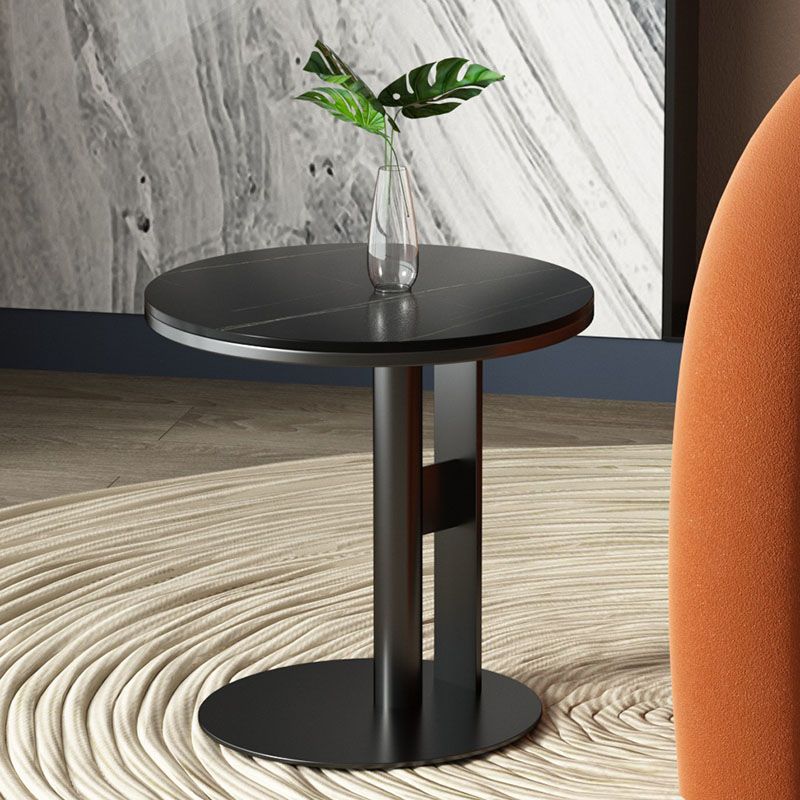 Minimalist Slate Side End Table Pedestal Side End Table for Living Room