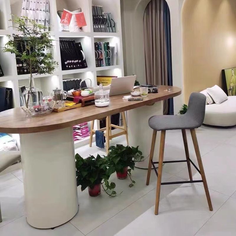 Modern Oval Shape Office Desks Wooden Task Desk with 2 Legs for Office Clearhalo 'furn' 'furn_office_desk' 'Furniture' 'Office Desks' 'Office Furniture' 'office_desk' 1200x1200_b965c377-ef62-4d9b-923e-100cd8ac3a6d