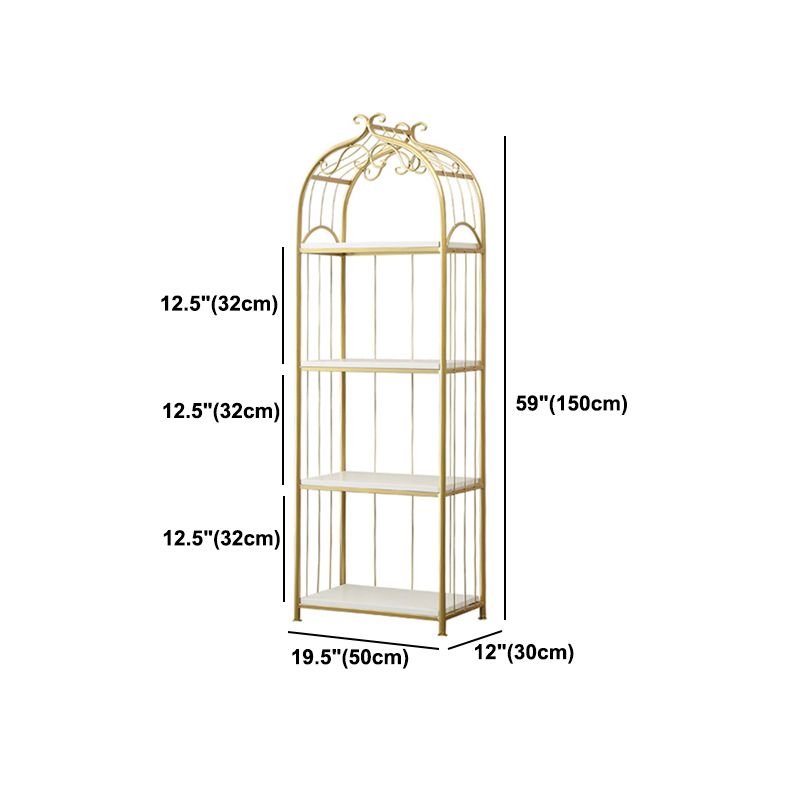Glam Style Gold Bookshelf Metal Open Shelf Bookcase for Home Clearhalo 'Bookcases' 'furn' 'furn_bookcases' 'Furniture' 'furniture_bookcases' 'Office Furniture' 1200x1200_b9661fbe-1f5c-4e95-8a60-cbf11ccb8087