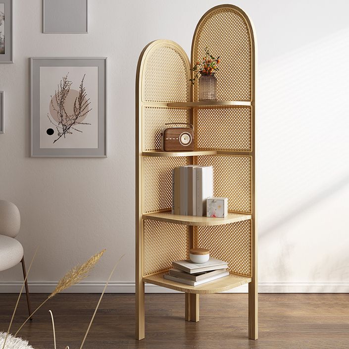 Contemporary Wooden Bookshelf Corner 4 Shelves Closed Back Bookcase Clearhalo 'Bookcases' 'furn' 'furn_bookcases' 'Furniture' 'Office Furniture' 1200x1200_b966678c-400c-420a-81cb-135c87e6108c